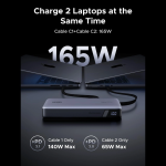 UGREEN 55995B 165W 25000mAh Laptop Charging Power Bank with Built-in Dual Type-C Cable - Image 2