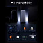 UGREEN 55995B 165W 25000mAh Laptop Charging Power Bank with Built-in Dual Type-C Cable - Image 9