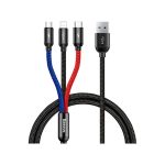 Baseus Three Primary Colors 3-in-1 30cm Short Charging Cable