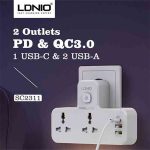 LDNIO SC2311 2 Port with 1 USB-C and 2 USB-A Power Socket - Image 3