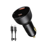 Baseus Superme Digital Display PPS 100W Dual Quick Car Charger with Type-C Cable