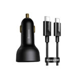 Baseus Superme Digital Display PPS 100W Dual Quick Car Charger with Type-C Cable - Image 2