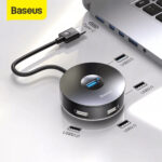 Baseus Airjoy Round Box Type-C to USB 3.0 x 1 + USB 2.0 x 3 Hub Adapter - Image 2