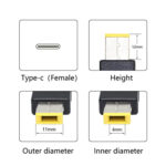 Type-C PD Female Input to Lenovo Slim Tip Power Charging Cable Adapter - Image 3