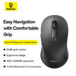 Baseus F02 Ergonomic Bluetooth + 2.4G Wireless Mouse - Image 4