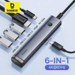 Baseus UltraJoy Series 6 Port USB3.0 x 2 + USB-C3.0 x 1 + USB2.0 x 1 + HDMI x 1 + USB-C PD 100W x 1 USB-C Hub Adapter - Image 2