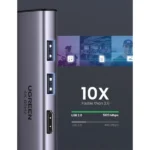 UGREEN 60384 6-in-1 USB 3.0 PD 100W Hub Multifunction Adapter