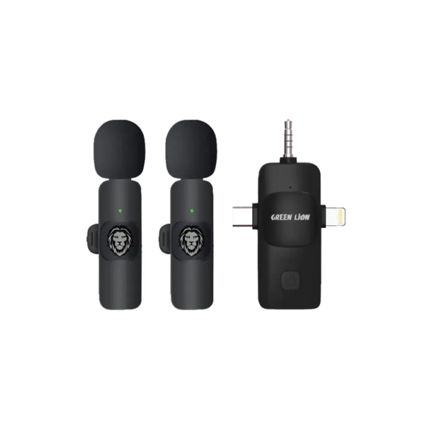 Green Lion 3 in 1 Microphone with Type-C / Lightning / AUX Connectors