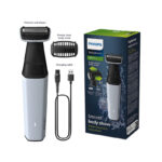 Philips Series 3000 Showerproof Full Body Groomer and Intimate Trimmer with Skin Protect Technology – BG3007/01 Comfortably shave or trim all body zones: The skin comfort system features a hypoallergenic foil and rounded tips to protect your skin while shaving, even in sensitive areas. Uniquely designed with a bi-directional trimmer and 3 mm comb: This tool makes it possible to catch and cut hairs even when they grow in different directions. Ergonomic, rubber grip for maximum control during use, in or out of the shower 40 minutes run time of cordless use after a 1-hour charge. USB-A charger (plug not included) for on-the-go charging. 100% showerproof for a comfortable and close result in and out of the shower. The Series 3000 is designed to power through hair, without compromising on skin comfort. You can use the skin friendly shaver with contour following 2D technology or trim by clicking on the 3mm comb. Designed to be safe and comfortable for underarms, chest & abs, shoulders, groin area and legs. The skin friendly shaver catches and cuts hairs of different lengths, without the need for multiple tools or skin contact with sharp edges. The shaver head features patented rounded tips and a hypo-allergenic foil to protect your skin while shaving. The bi-directional trimmers cut longer hairs, which are shaved by the foil for a closer result. 1 comb included for a natural 3mm trim. Attach the comb onto the shaving system, to trim hair to a fixed length of 3mm. You can use the shaving system without the comb, for a closer result. For thicker hair, pre-trimming with the comb is recommended. Provides a comfortable and close result in or out of the shower. The body groomer is fully water-resistant, so you can simply rinse it clean when you’ve finished. For longer hair, trimming performance may be better on dry hair. High-power rechargeable battery for full body use, with 50 minutes of cordless use after an 8-hour charge. The battery light indicates power status when the battery is low or full. With USB-A charging, your trimmer can be charged at home or on the road, perfect for your daily routine and for travel.