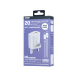 Remax RP-U120 20W USB-A + USB-C Fast UK 3 Pin Charger with Type-C to Type-C Cable