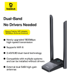Baseus FastJoy Series 1800Mbps WiFi Adapter with External Antenna - Image 3