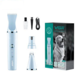 VGR V-205 Professional Pet Grooming Kit 3 in 1 USB Rechargeable Hair Trimmer Nail Grinder & Detail Trimmer for Dogs and Cats Washable & Quiet Design